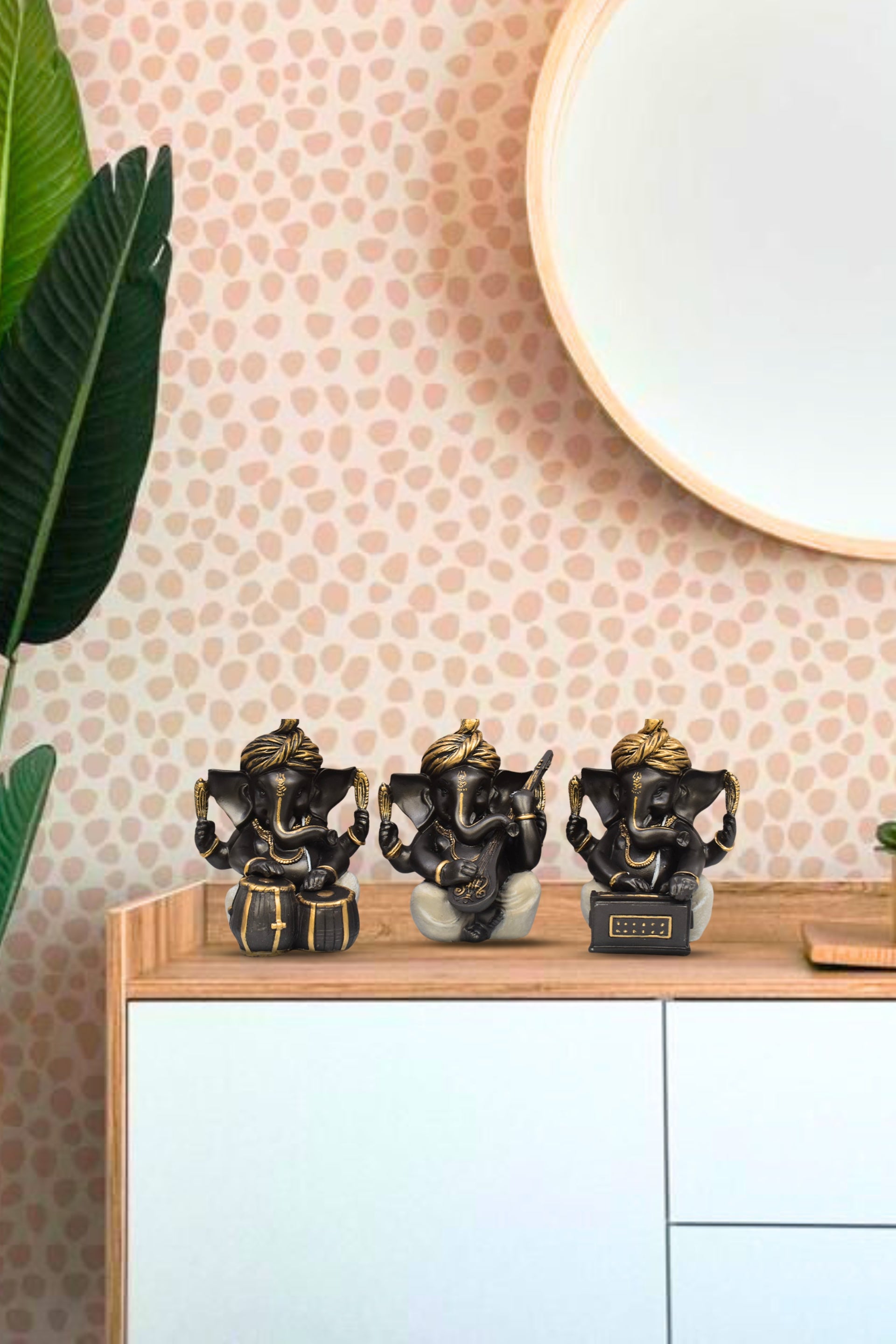 PolliNation Musical Instrument Ganesha Idol Set -Browze