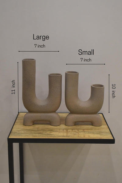 U Shaped Ceramic Flower vase for your Home or Office Decor-Large