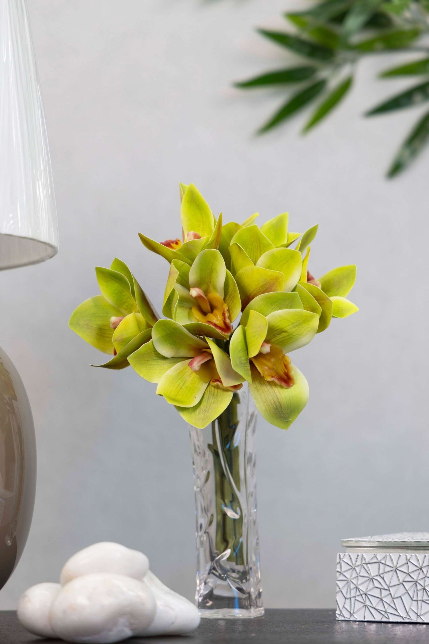 Artificial Orchid Flower Bunch-Brown