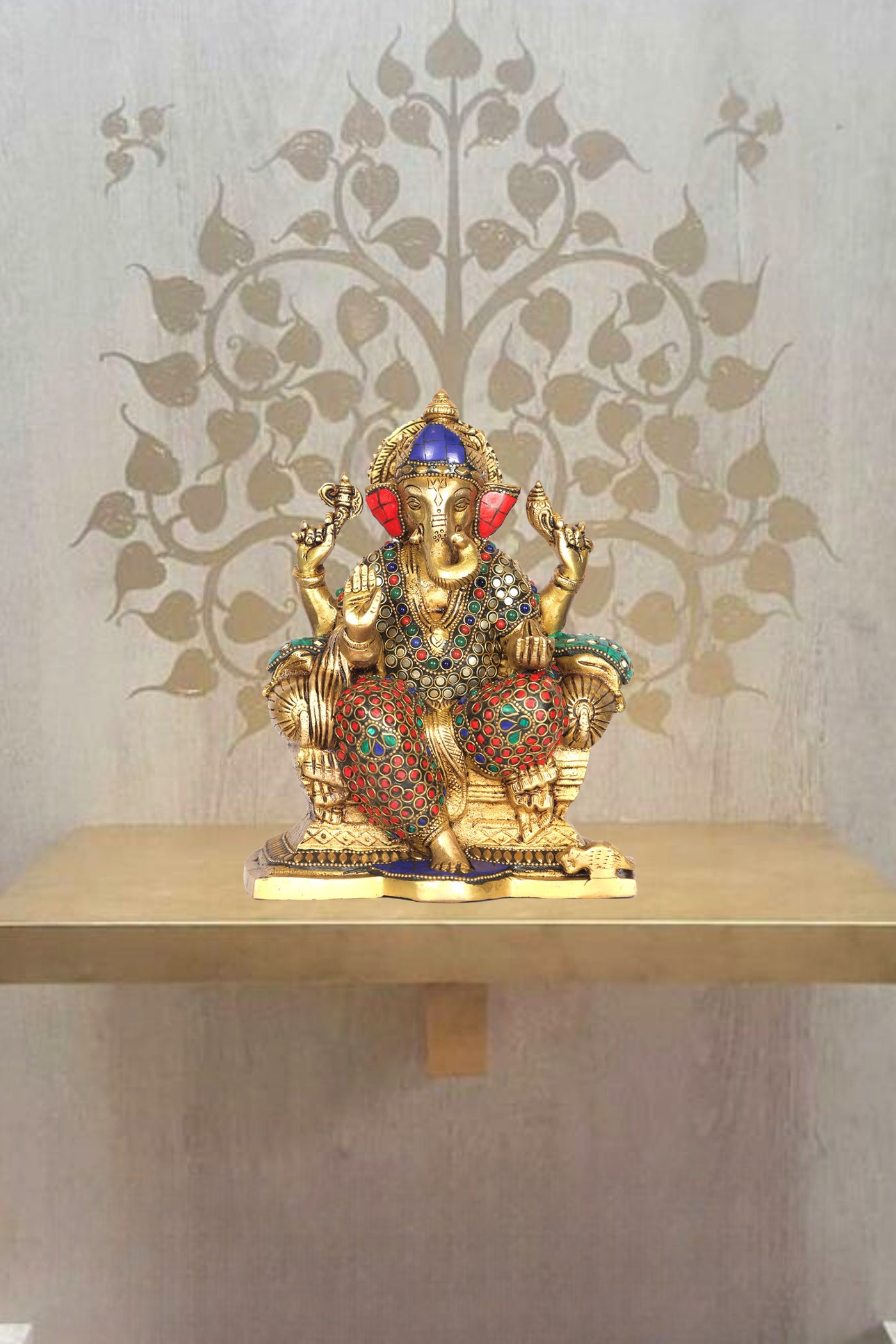 PolliNation Royal Splendor Brass Ganesha Figurine