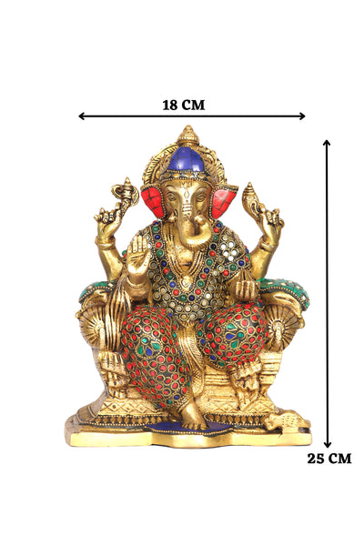 PolliNation Royal Splendor Brass Ganesha Figurine