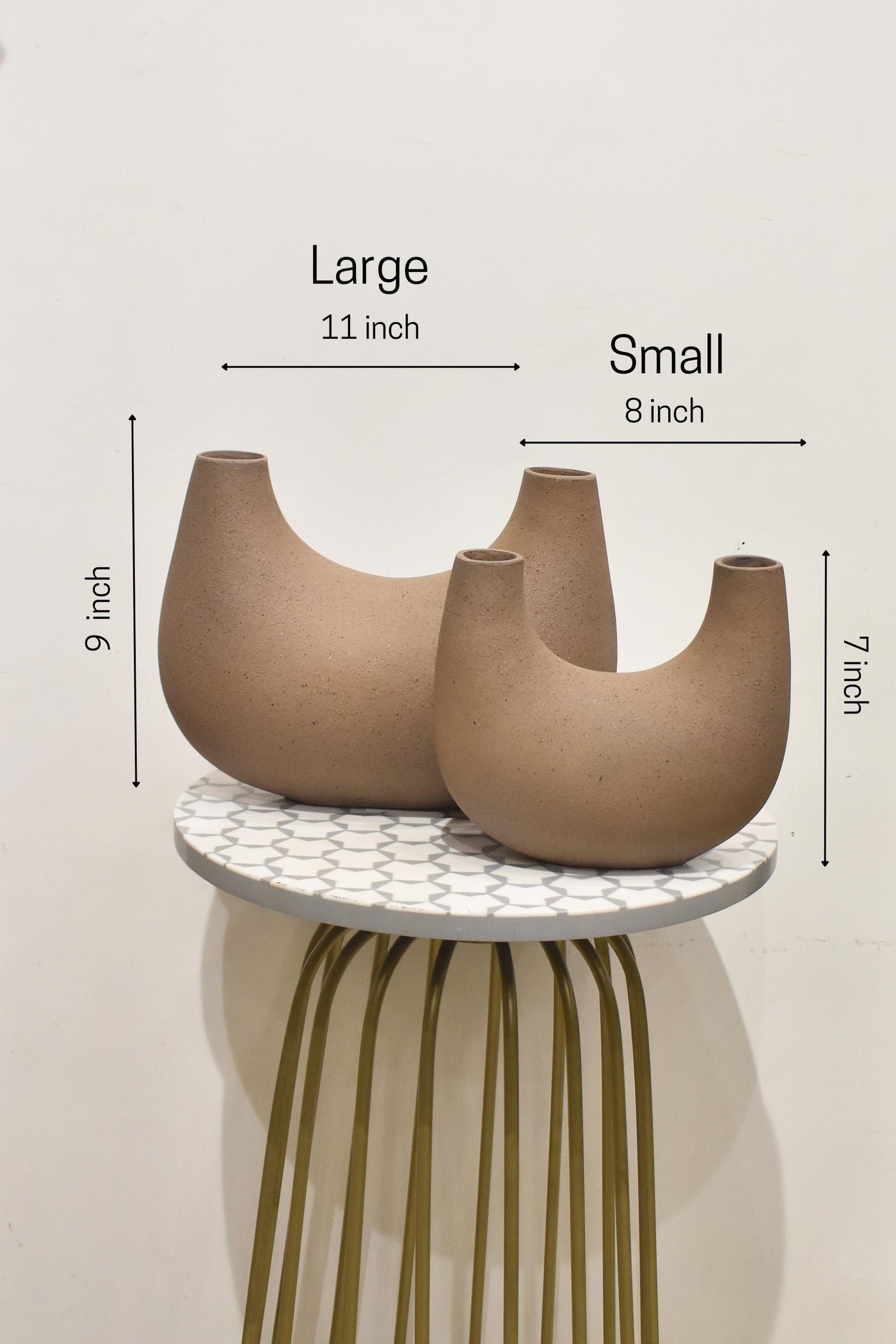 U Shaped Nordic Ceramic Vase Half Donut for your home or office decor-Small