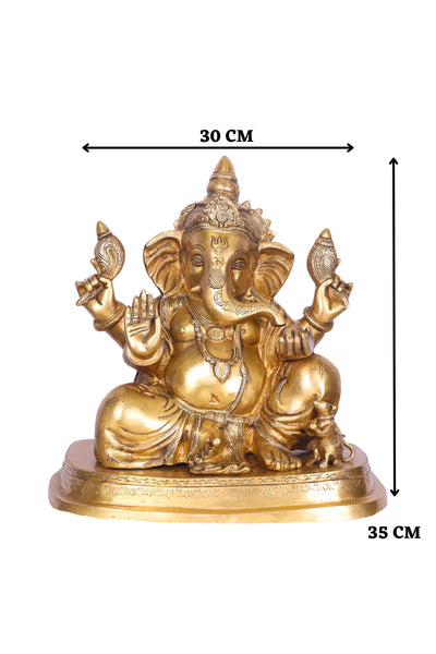 PolliNation Divine Artisan Brass Ganesha Figurine