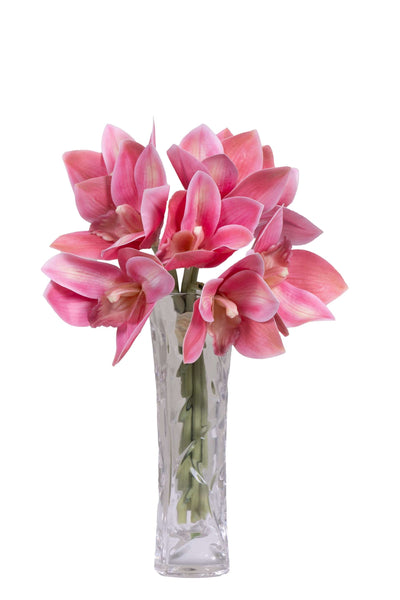 Artificial Orchid Flower Bunch-Orange