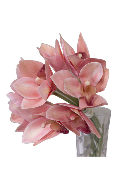 Artificial Orchid Flower Bunch-Orange