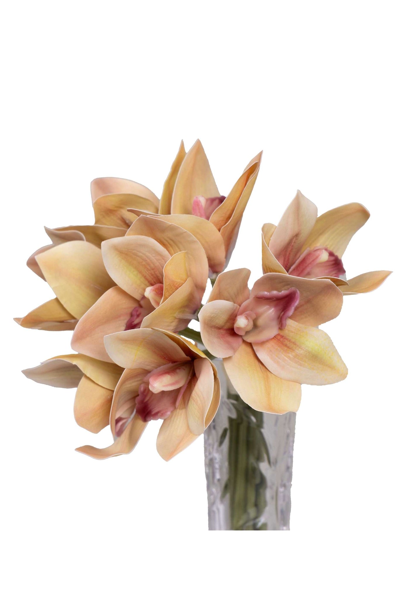 Artificial Orchid Flower Bunch-Orange