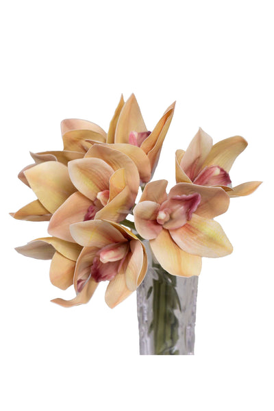 Artificial Orchid Flower Bunch-Brown