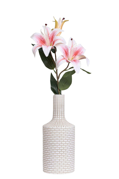 Artificial Lily Flower Stick-Dark Pink