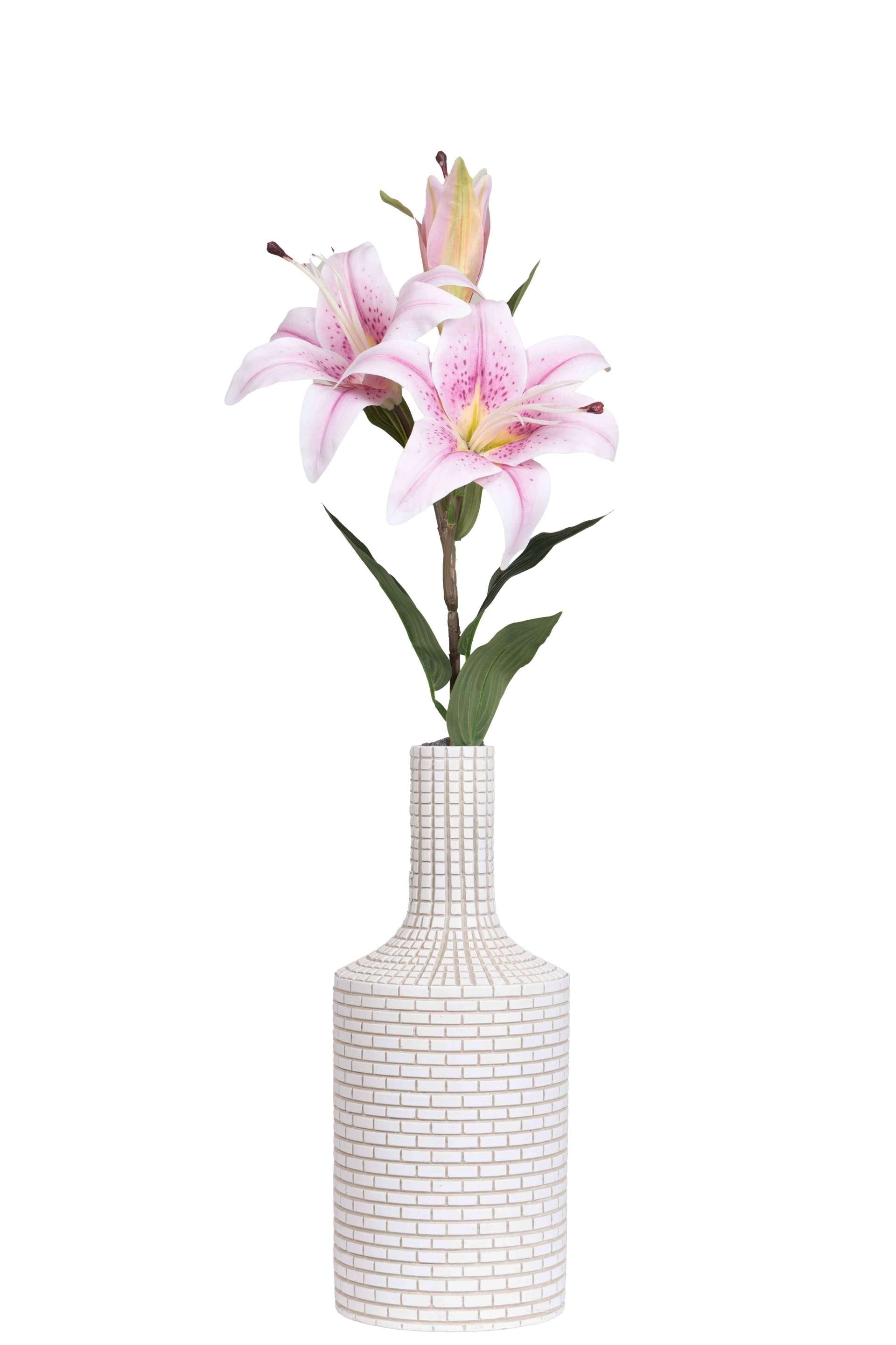 Artificial Lily Flower Stick-White