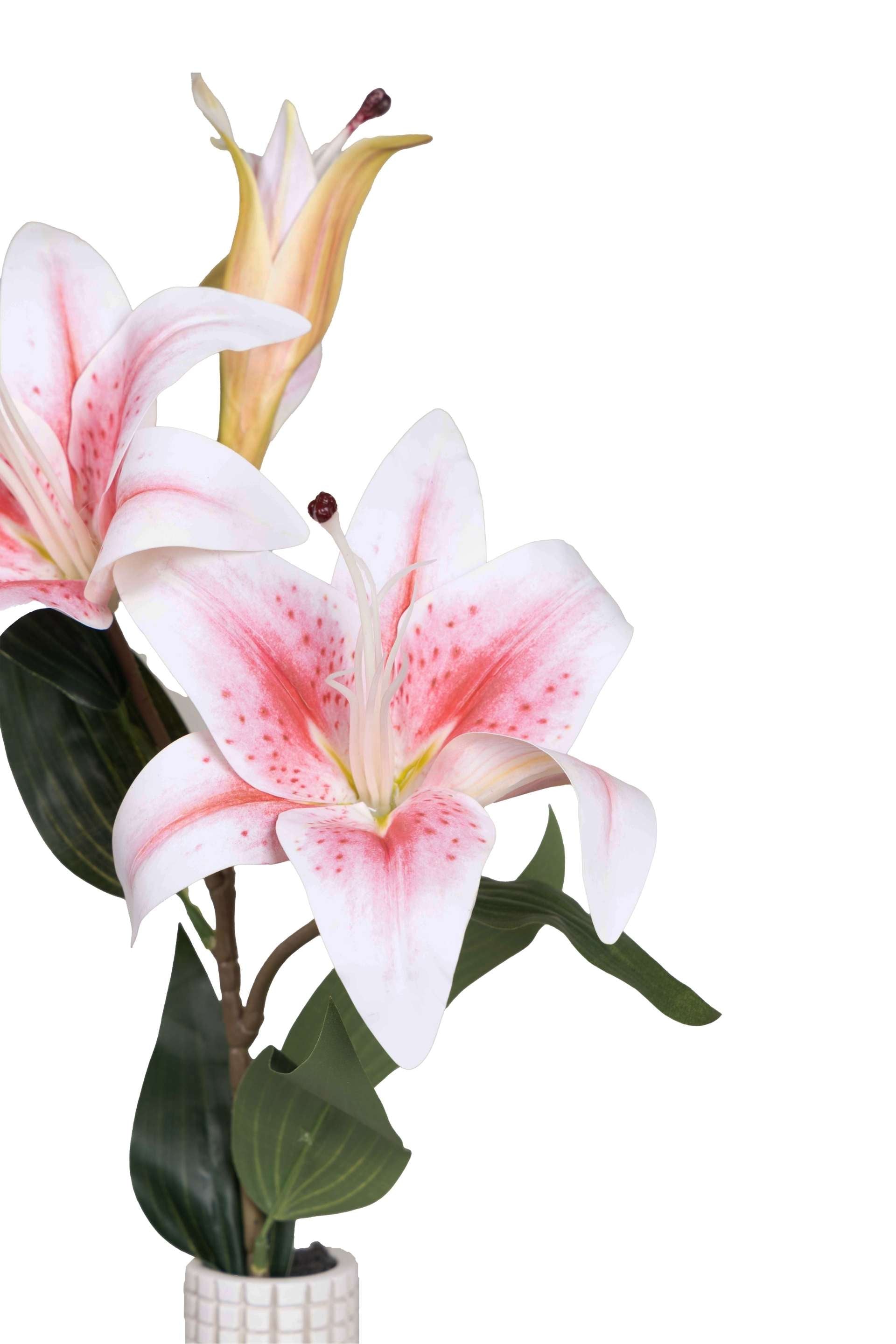 Artificial Lily Flower Stick-White