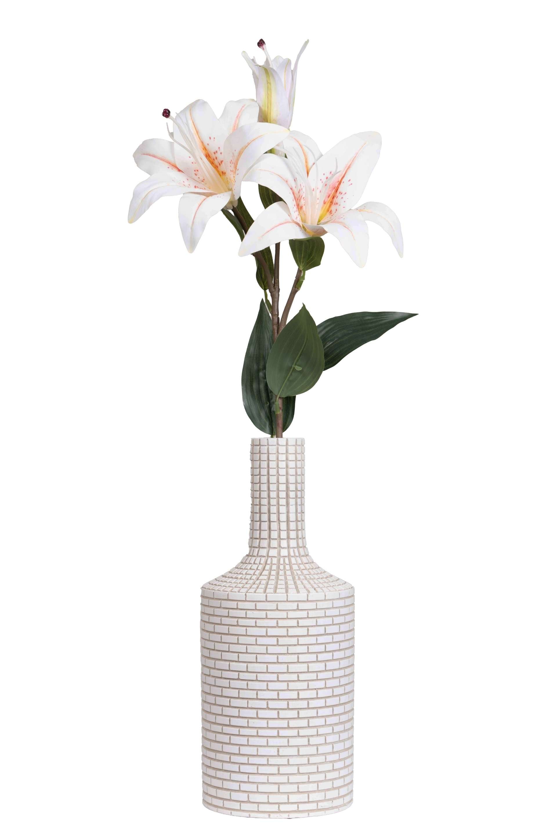 Artificial Lily Flower Stick-White