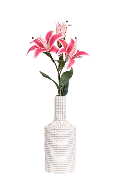 Artificial Lily Flower Stick-Dark Pink