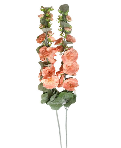 Ethereal Hollyhock Artificial Flower Sticks - Pack Of 2