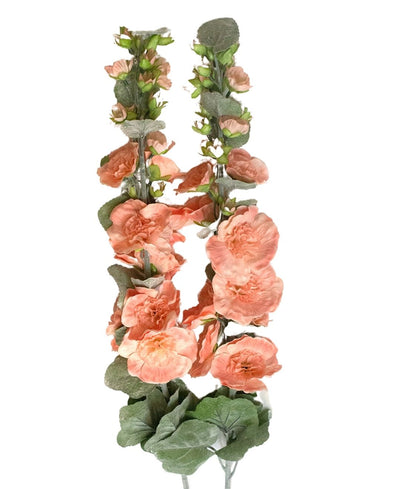 Ethereal Hollyhock Artificial Flower Sticks - Pack Of 2