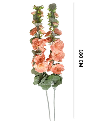 Ethereal Hollyhock Artificial Flower Sticks - Pack Of 2