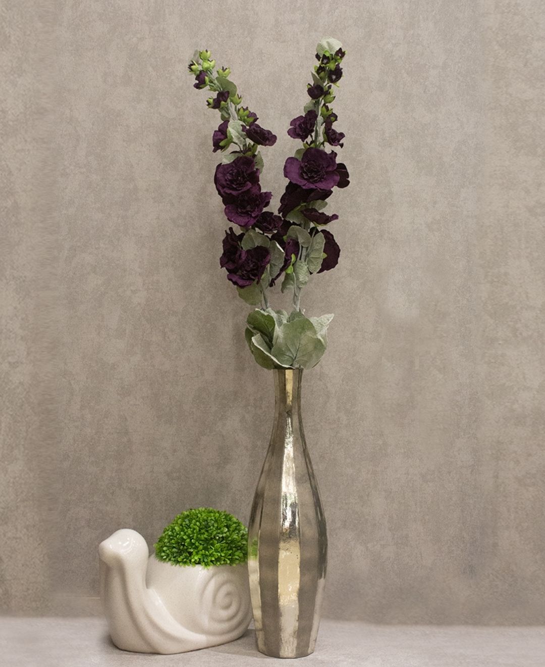 Ethereal Hollyhock Artificial Flower Sticks - Pack Of 2