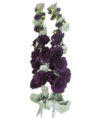 Ethereal Hollyhock Artificial Flower Sticks - Pack Of 2