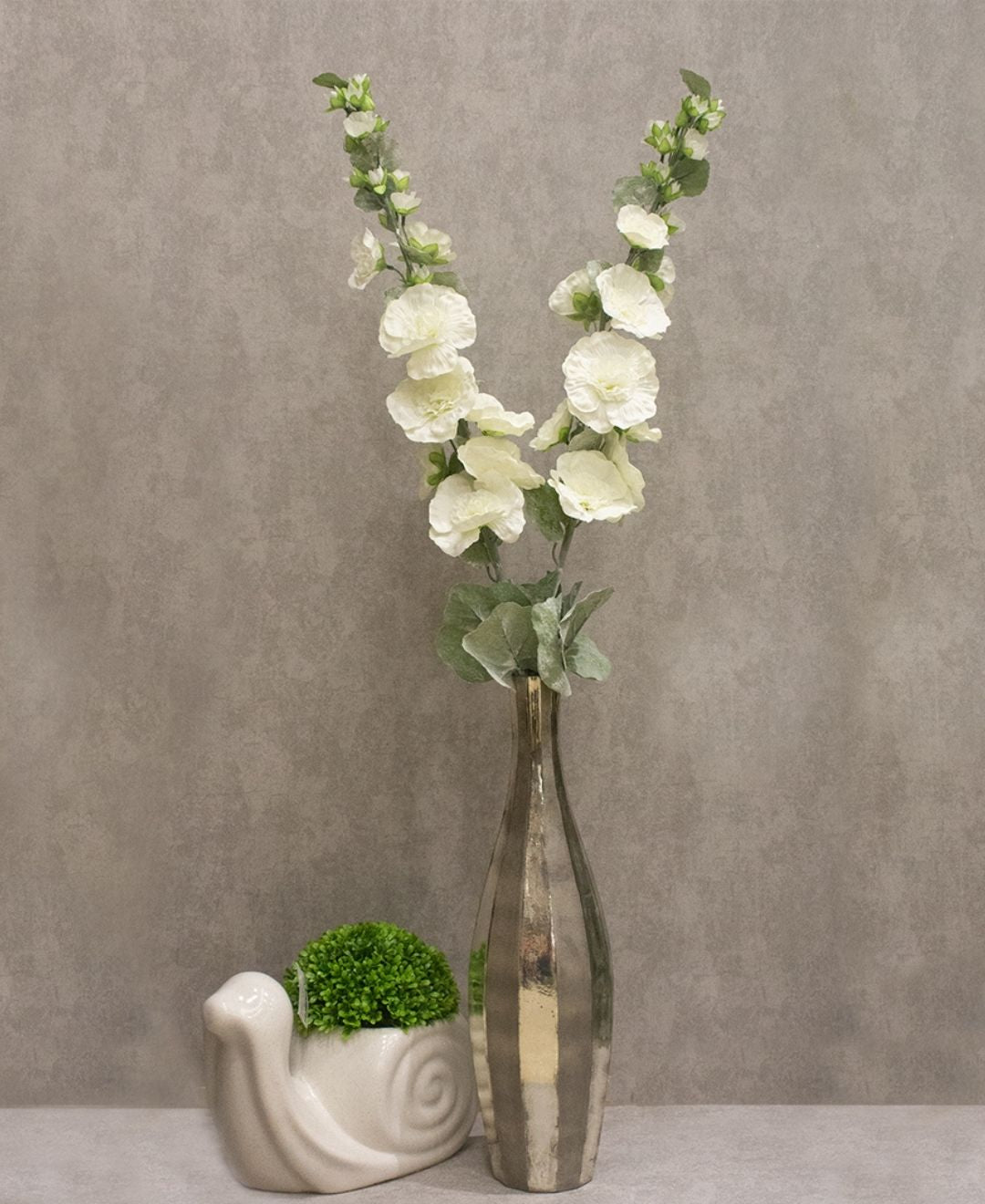 Ethereal Hollyhock Artificial Flower Sticks - Pack Of 2