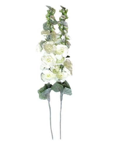 Ethereal Hollyhock Artificial Flower Sticks - Pack Of 2