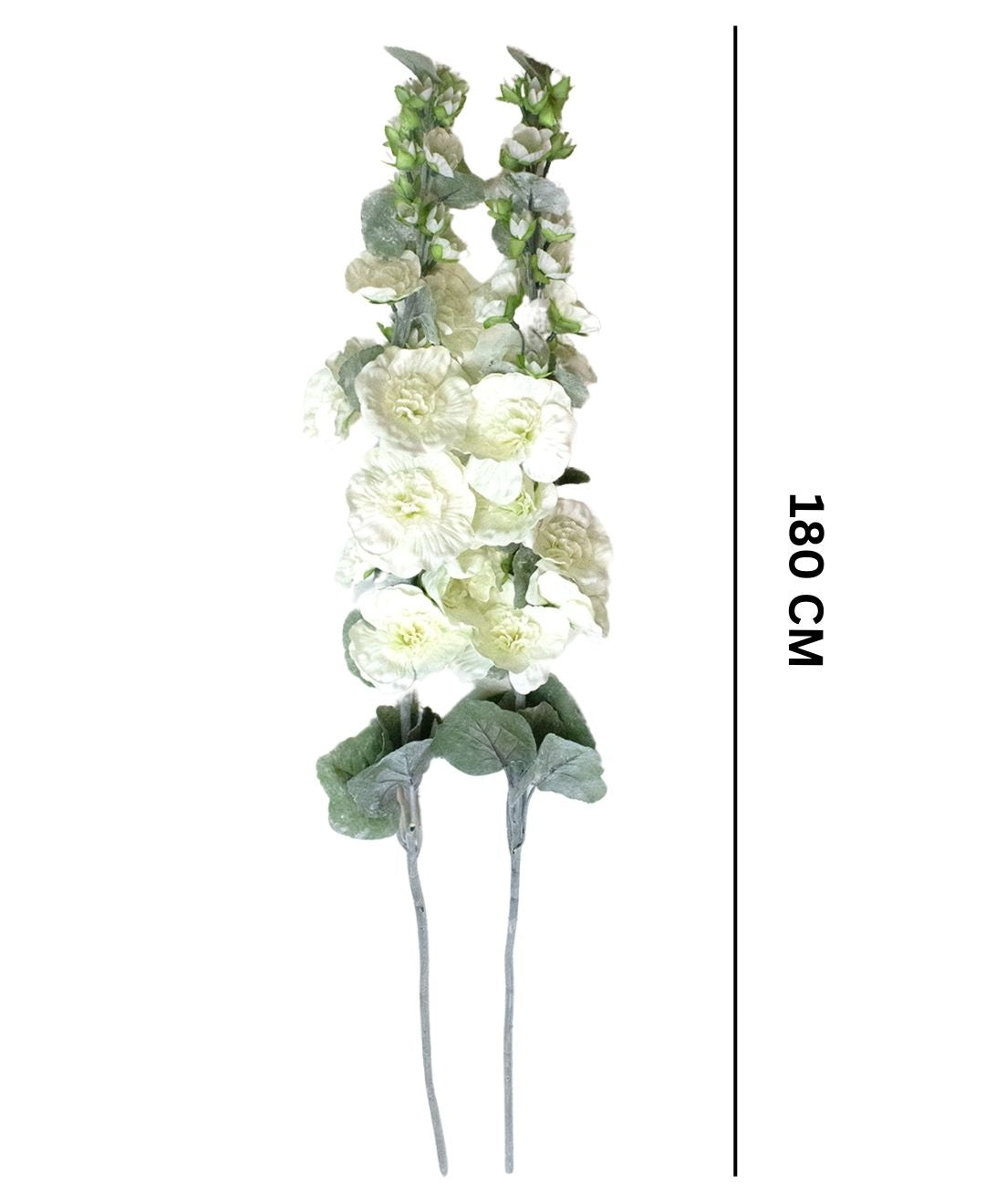 Ethereal Hollyhock Artificial Flower Sticks - Pack Of 2