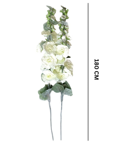 Ethereal Hollyhock Artificial Flower Sticks - Pack Of 2