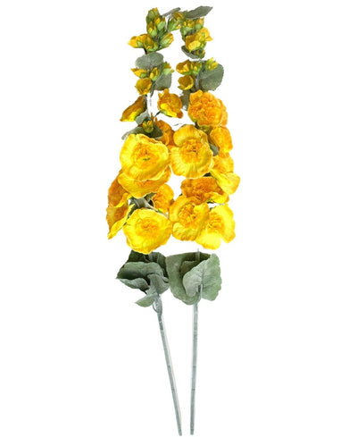 Ethereal Hollyhock Artificial Flower Sticks - Pack Of 2