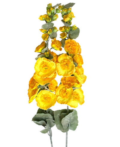 Ethereal Hollyhock Artificial Flower Sticks - Pack Of 2