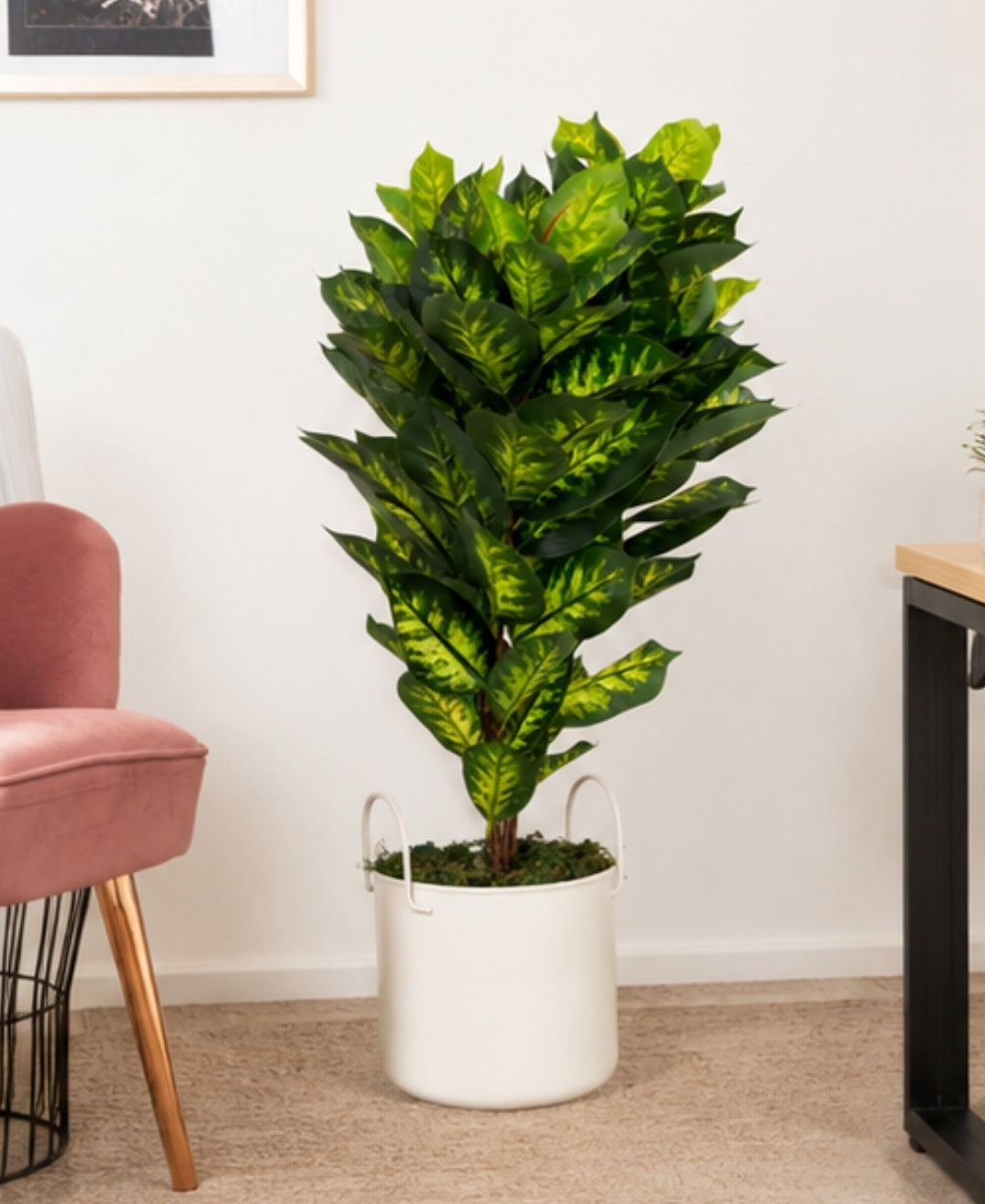 Premium Artificial Dieffenbachia Yellow Green Plant Without Pot