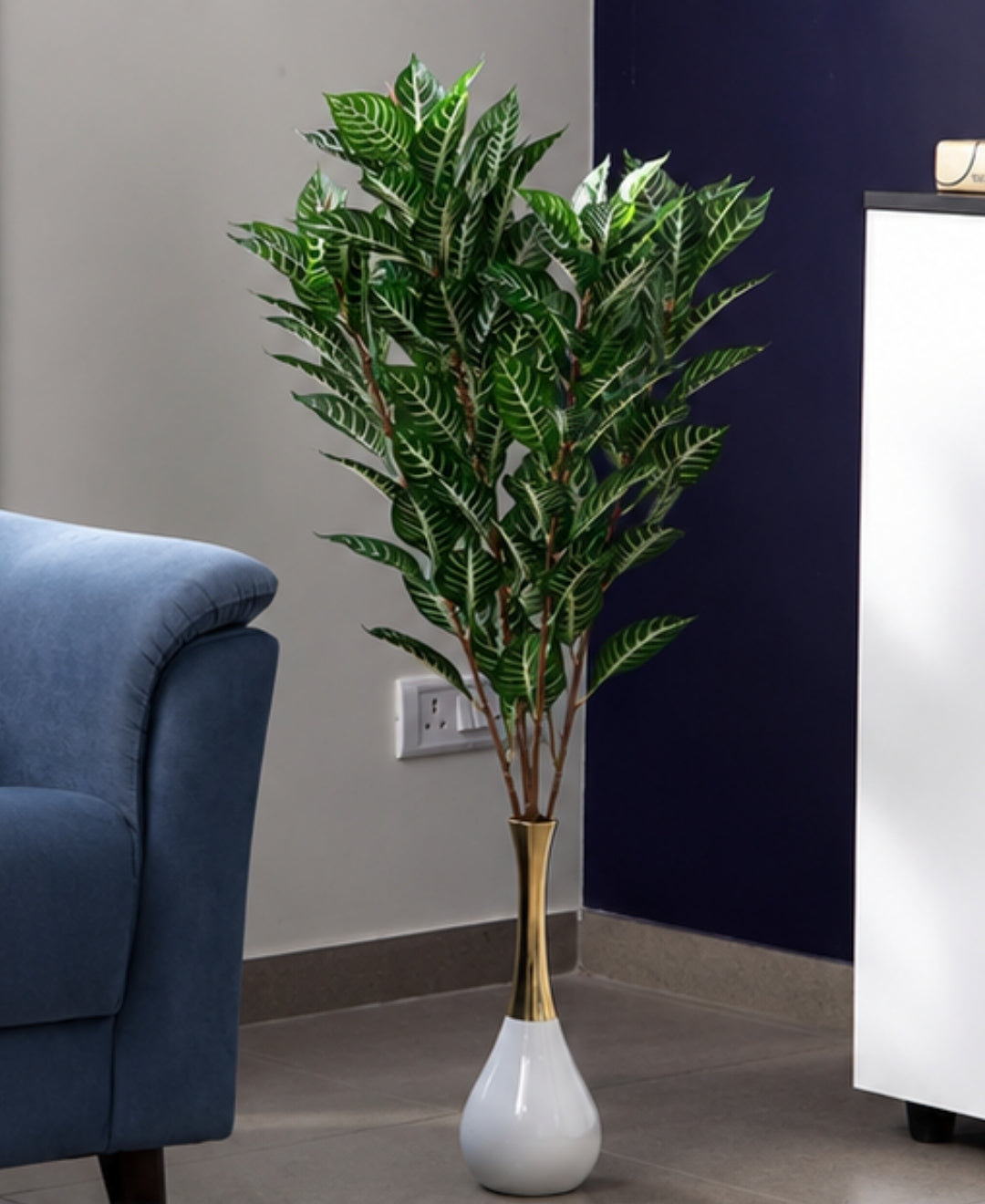 Premium Artificial Dieffenbachia Zebra Plant Without Pot