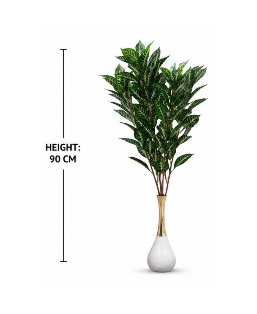 Premium Artificial Dieffenbachia Zebra Plant Without Pot