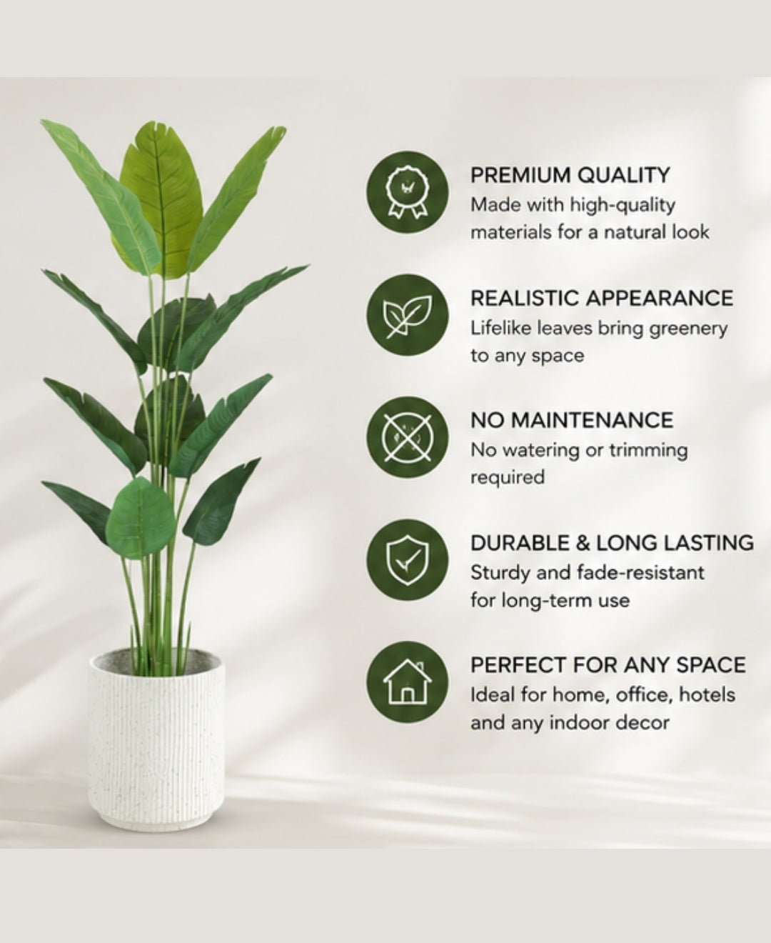 Artificial Traveller Palm Plant - 6 ft With Pot