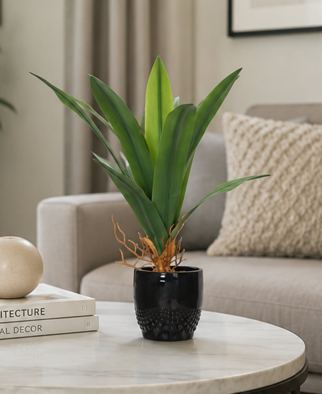 Premium Real Touch Artificial Agave Succulent Plant Without Pot - 1ft
