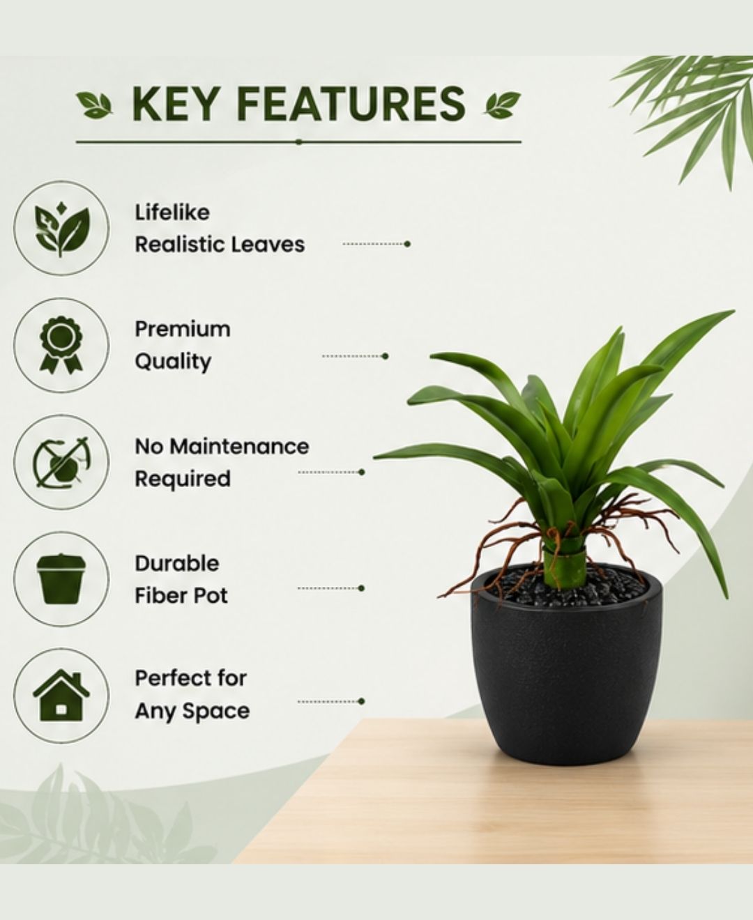 Mini Artificial Agave Plant Without Pot