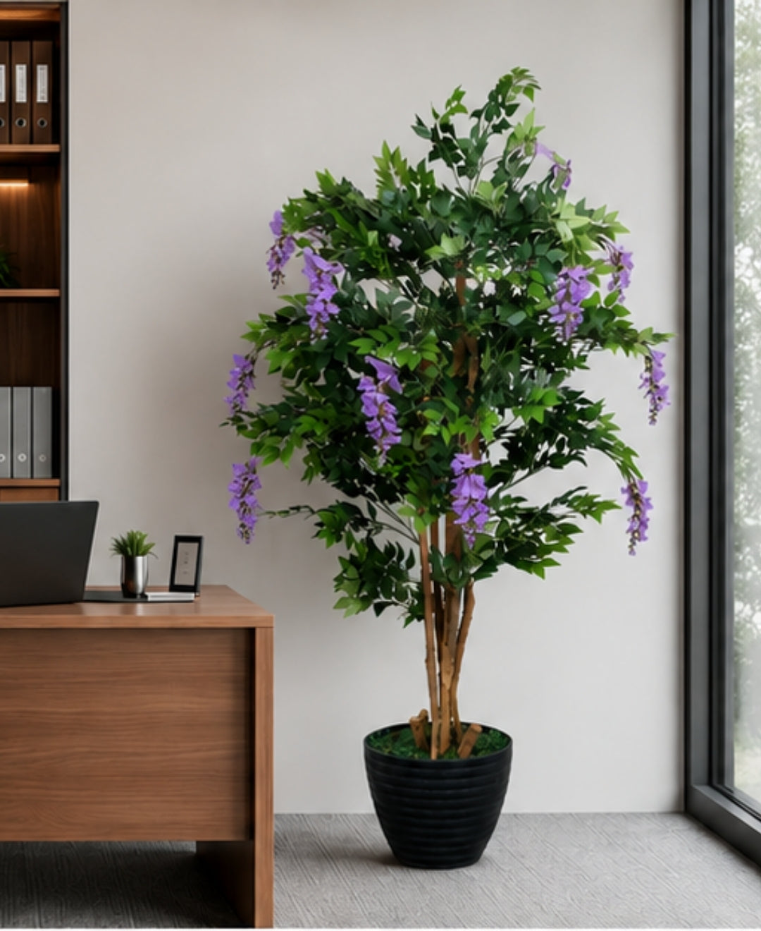 Premium Artificial Lavender Wisteria Flowering Tree Without Pot - 6FT
