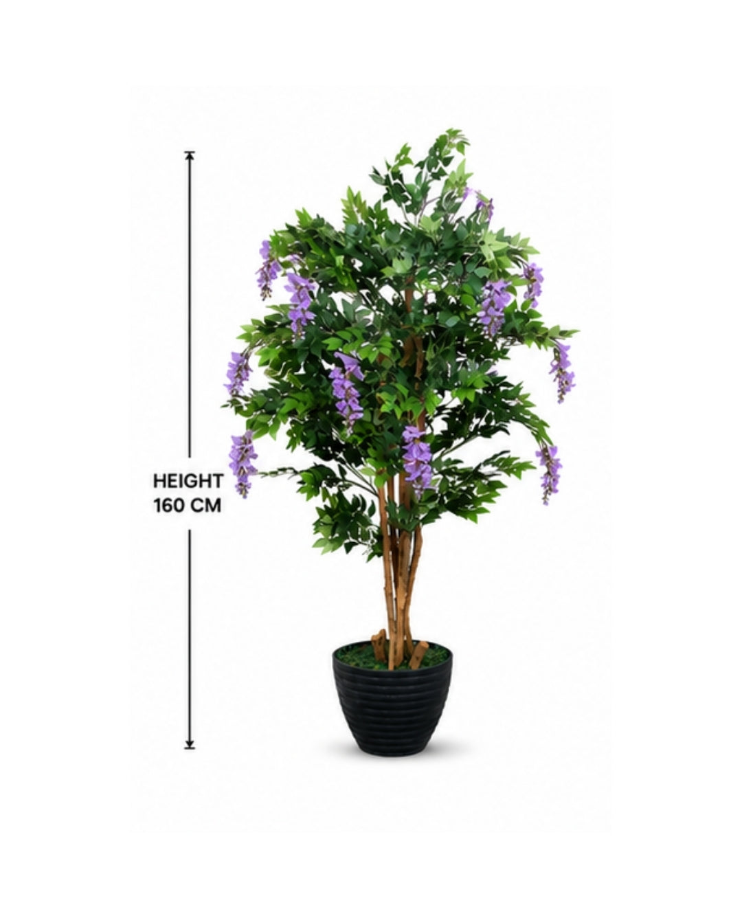 Premium Artificial Lavender Wisteria Flowering Tree Without Pot - 6FT