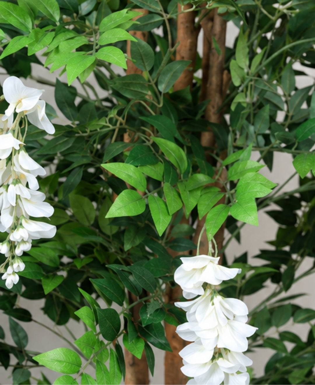 Premium Artificial White Wisteria Flowering Tree without Pot - 6FT