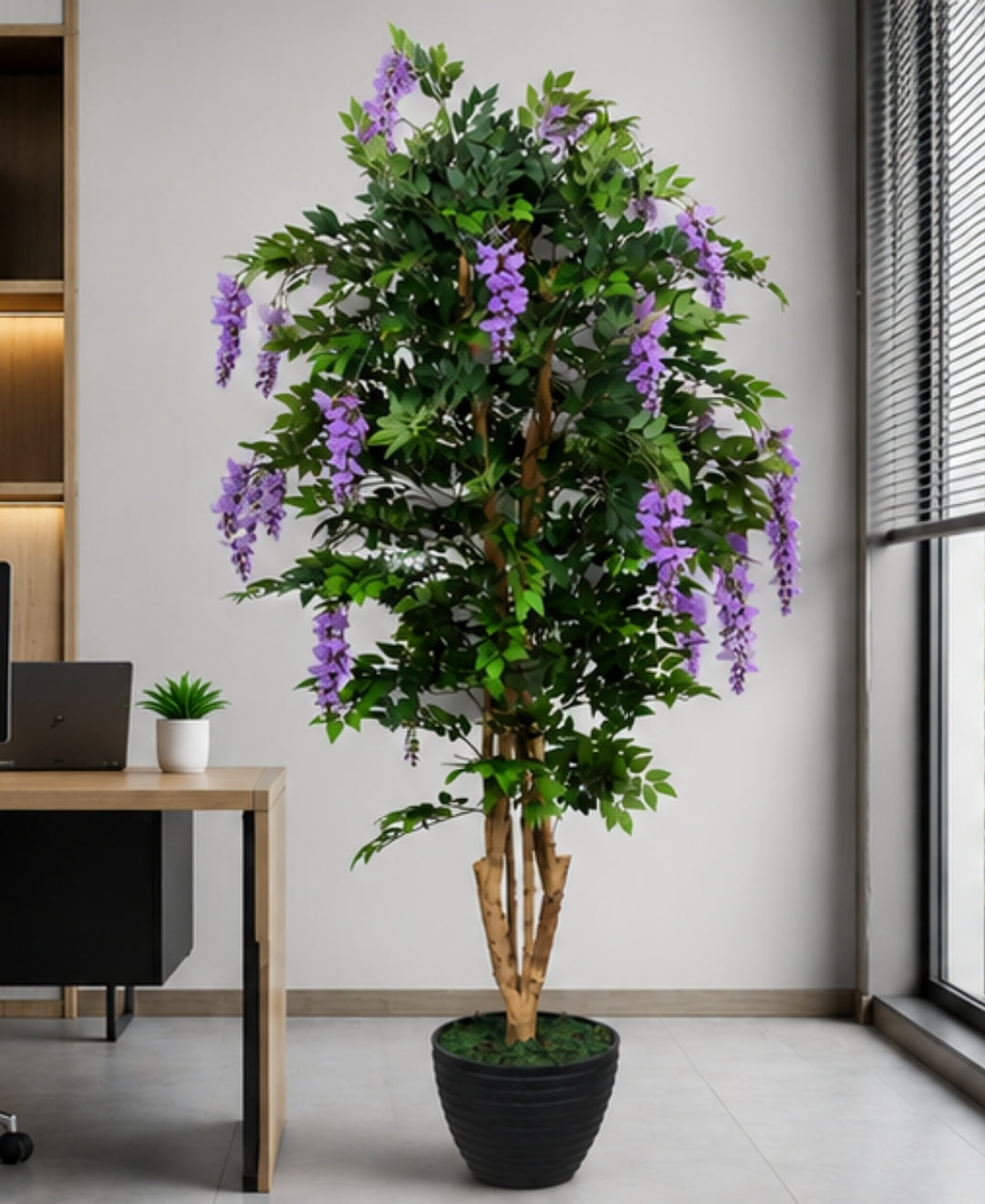Premium Artificial Lavender Wisteria Flowering Tree Without Pot - 7FT