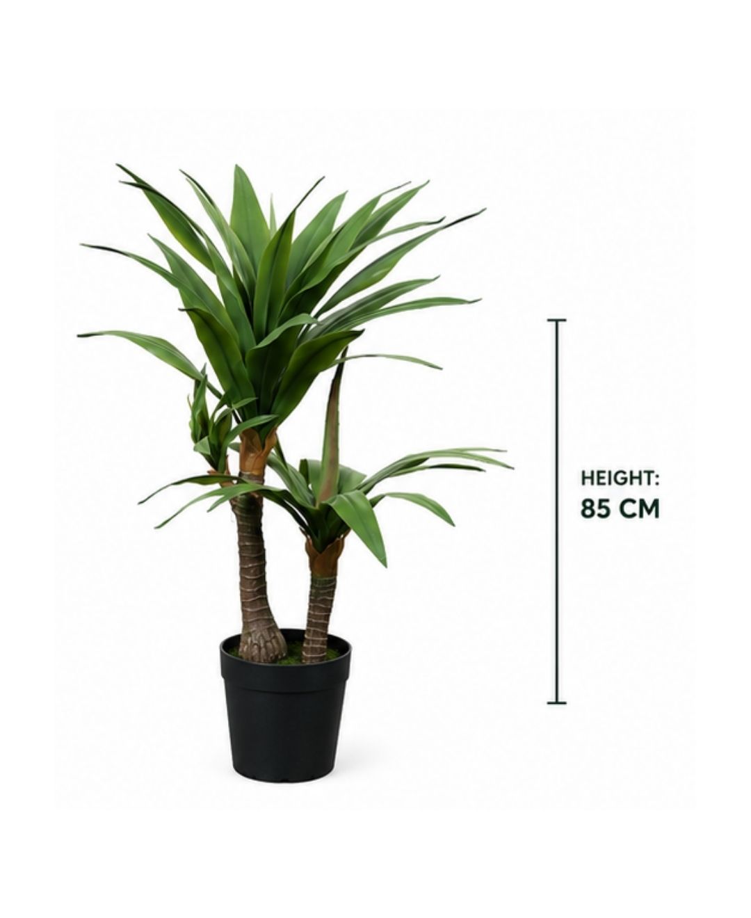 Premium Artificial Green Yucca Plant With Pot - 2.5 FT