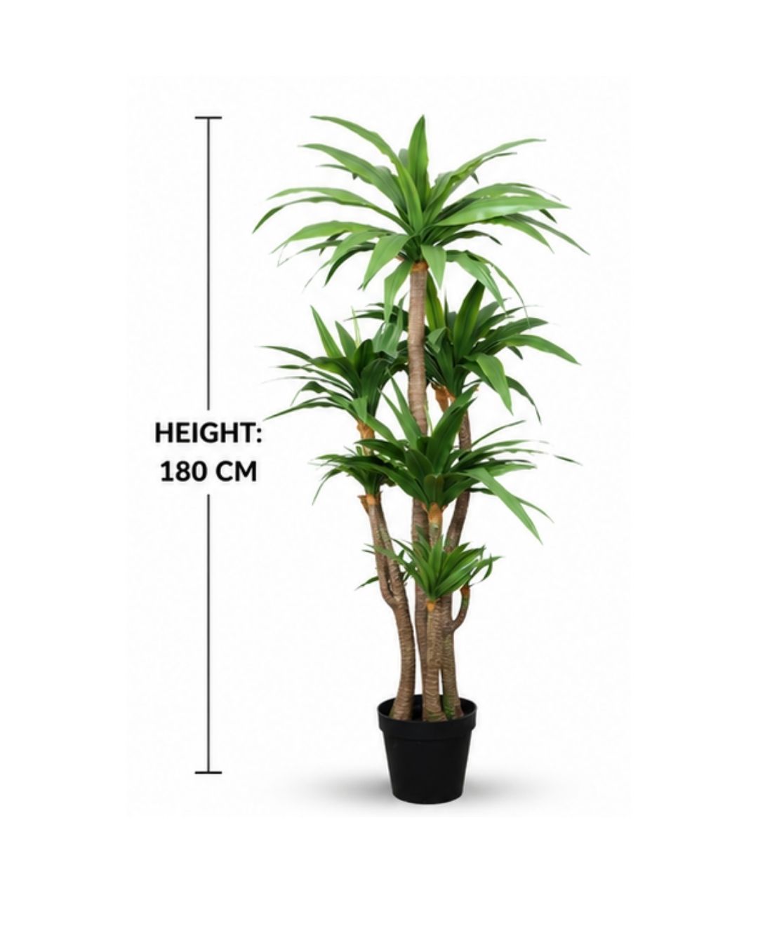 Deluxe Artificial Green Yucca Plant With Pot -6FT