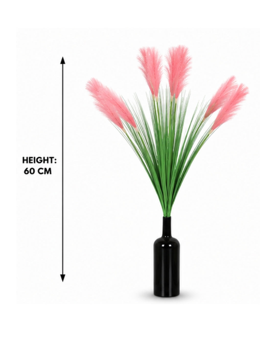 Decorative Pink Faux Pampas Grass Bouquet Without Pot