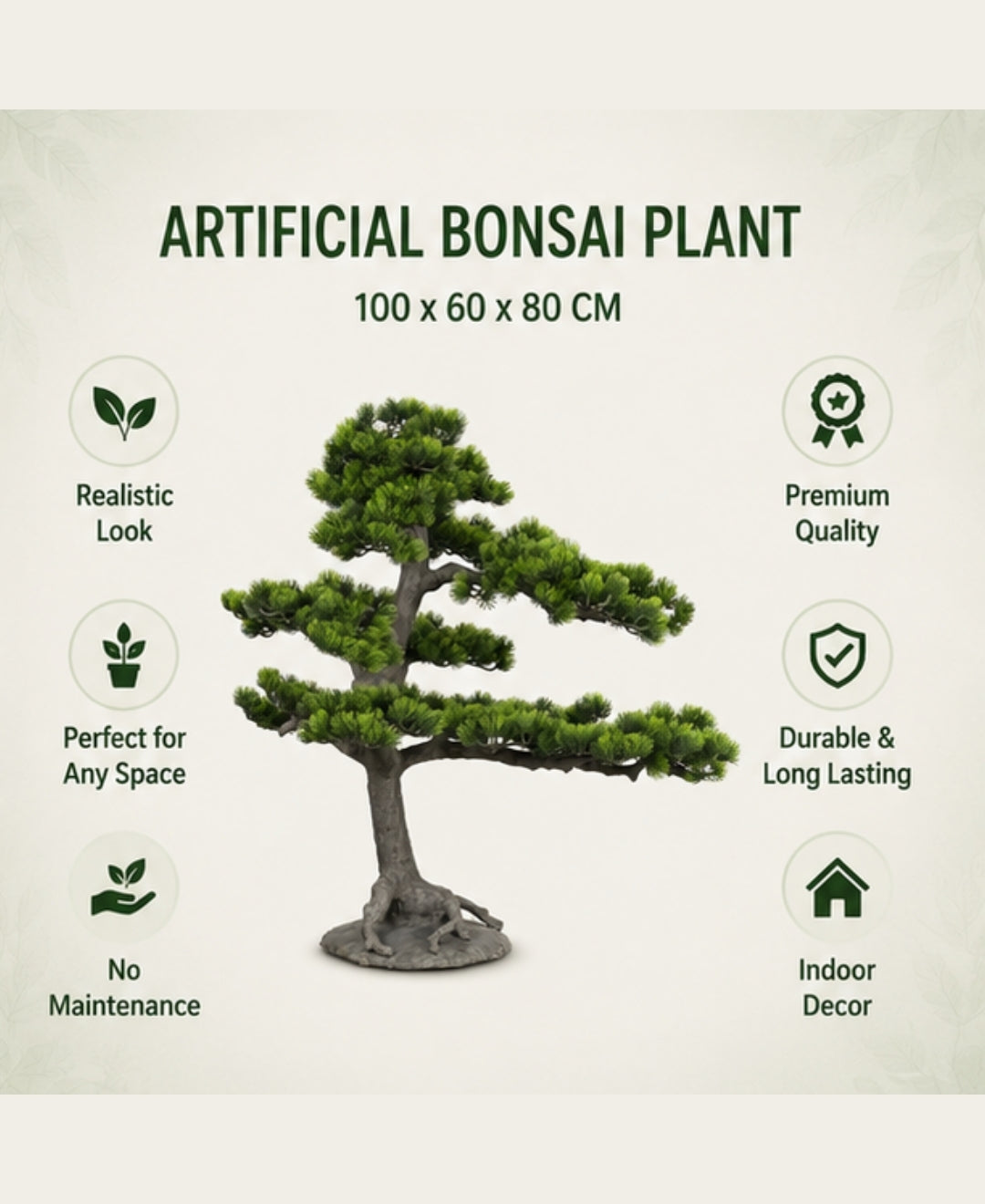 Japanese-Inspired Faux Bonsai Tree- 2.5FT Without Pot