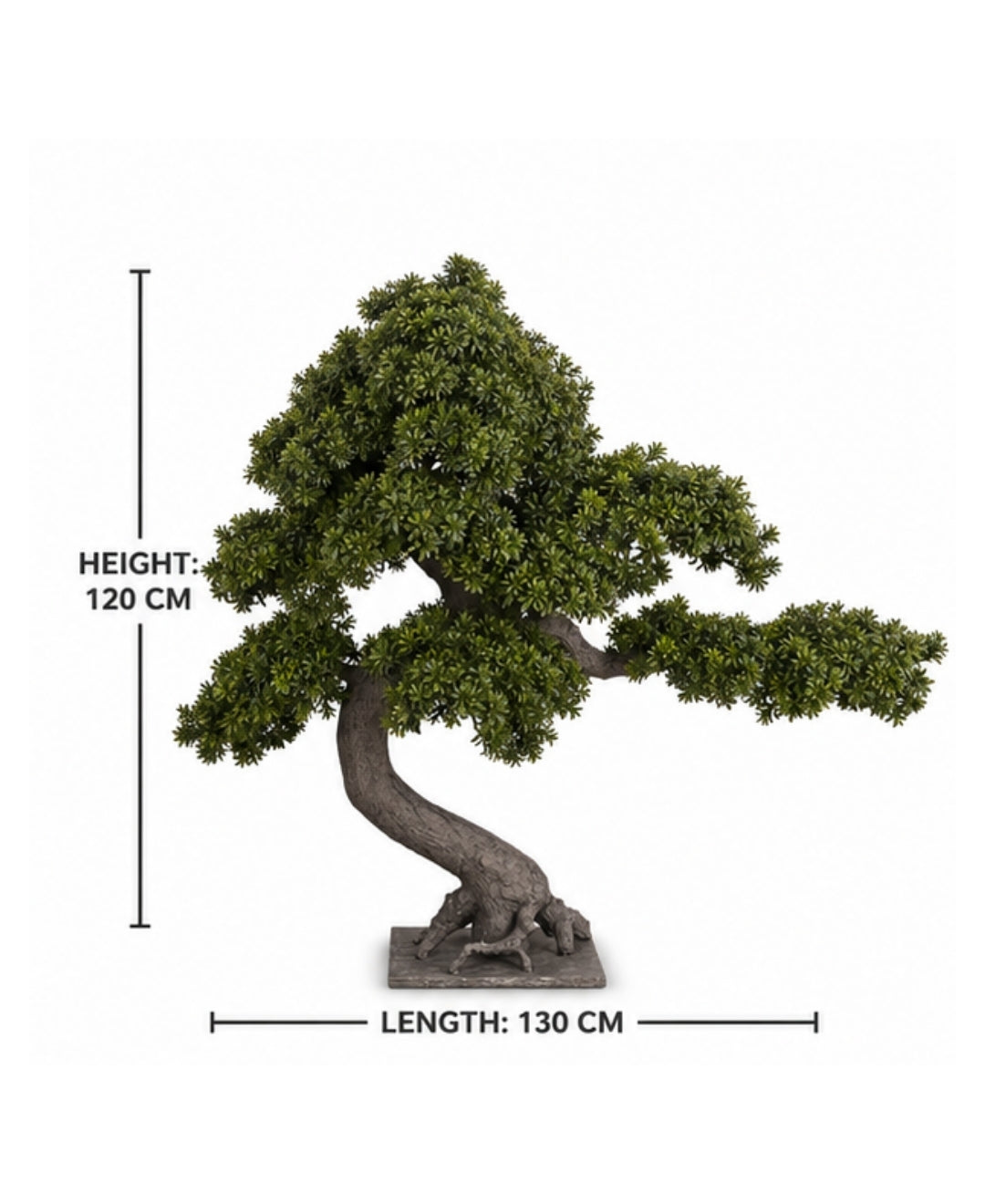 Premium Artificial Bonsai Tree with Natural Sculpted Trunk- 4FT Without Pot