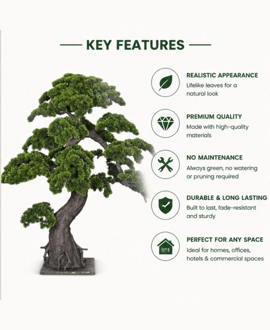 Grand Artificial Japanese Bonsai Tree- 5FT Without Pot
