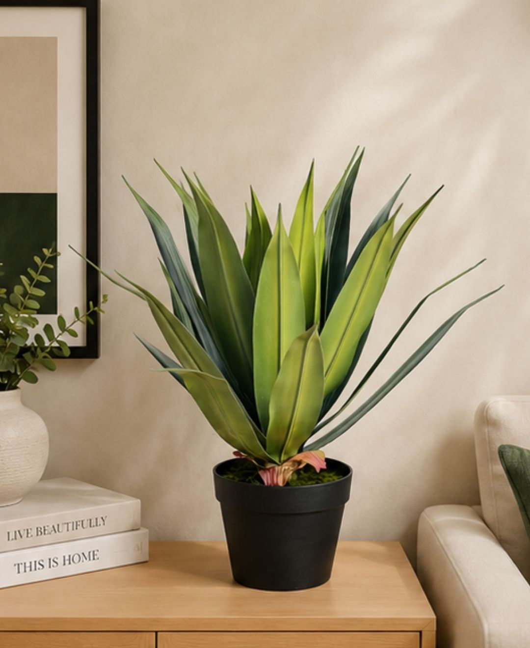 Compact Artificial Agave Plant With Pot- 1.8FT