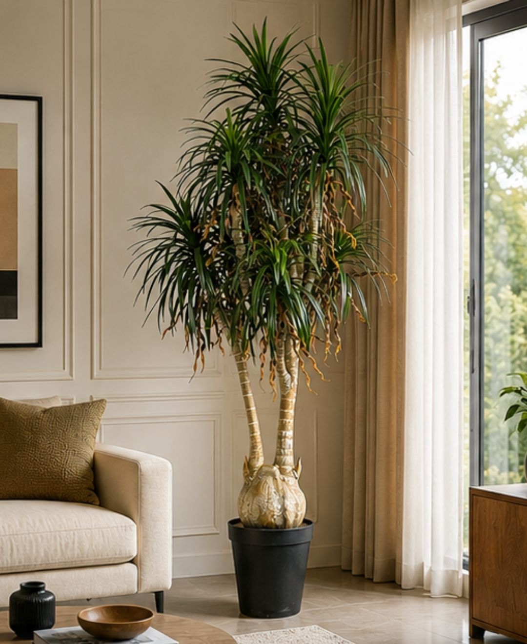 Luxe Dragon Tree Faux Plant With Pot-6.5FT