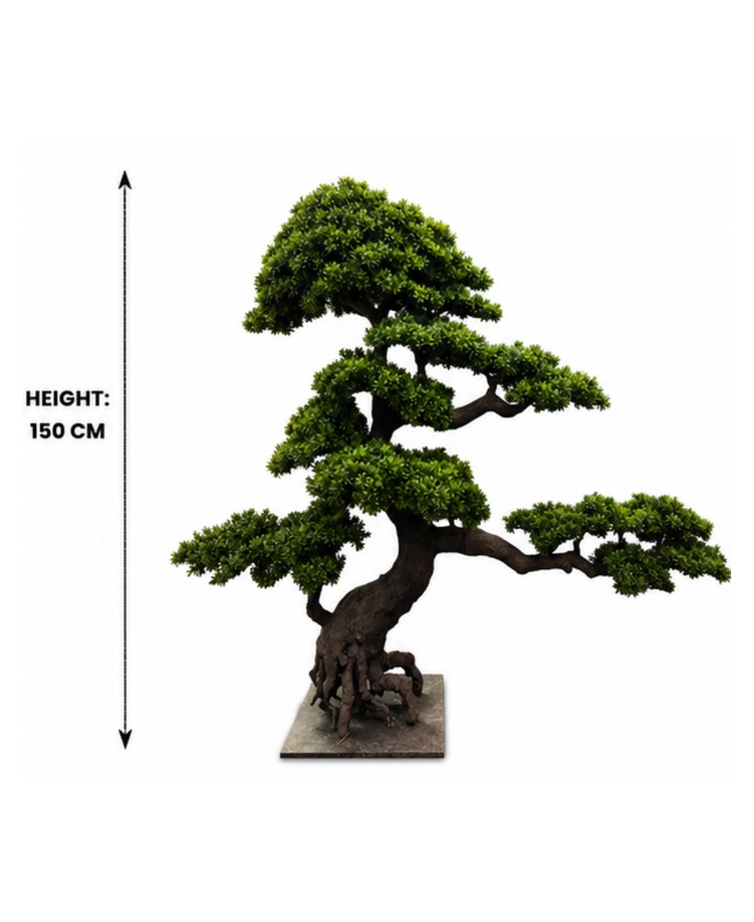 Premium Artificial Bonsai Tree with Curved Sculpted Trunk Without Pot