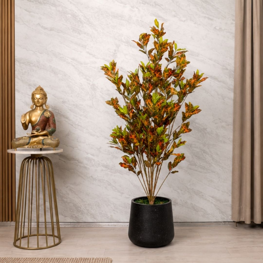 Elegant Artificial Croton Plant Tree Without Pot