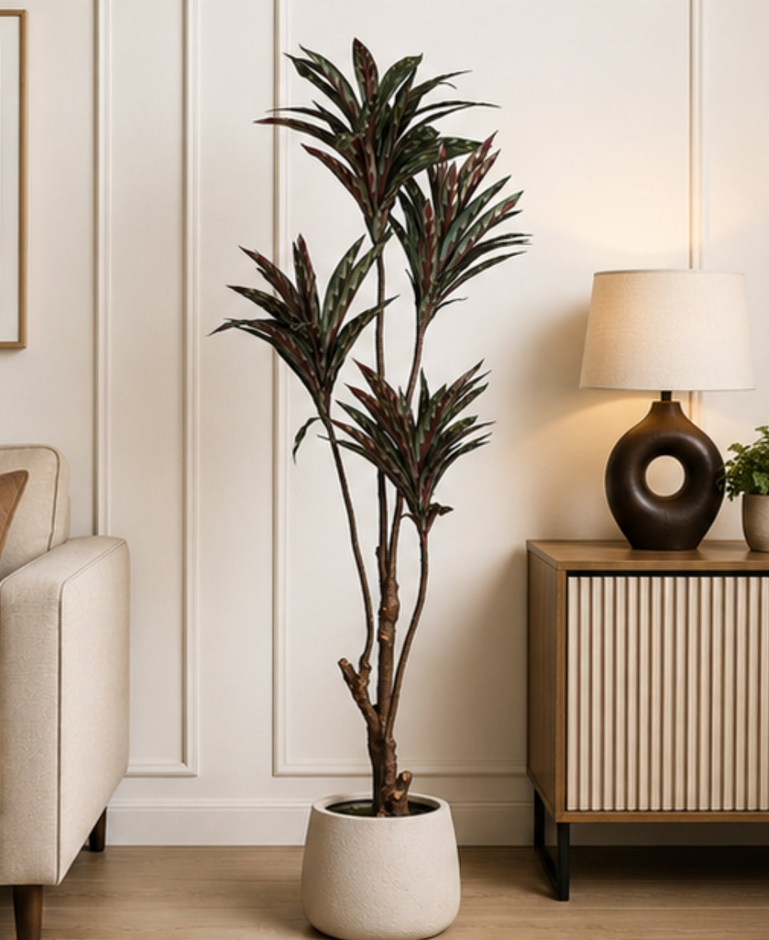 Premium Artificial Brown Dracaena Tree Without Pot - 4.5 FT