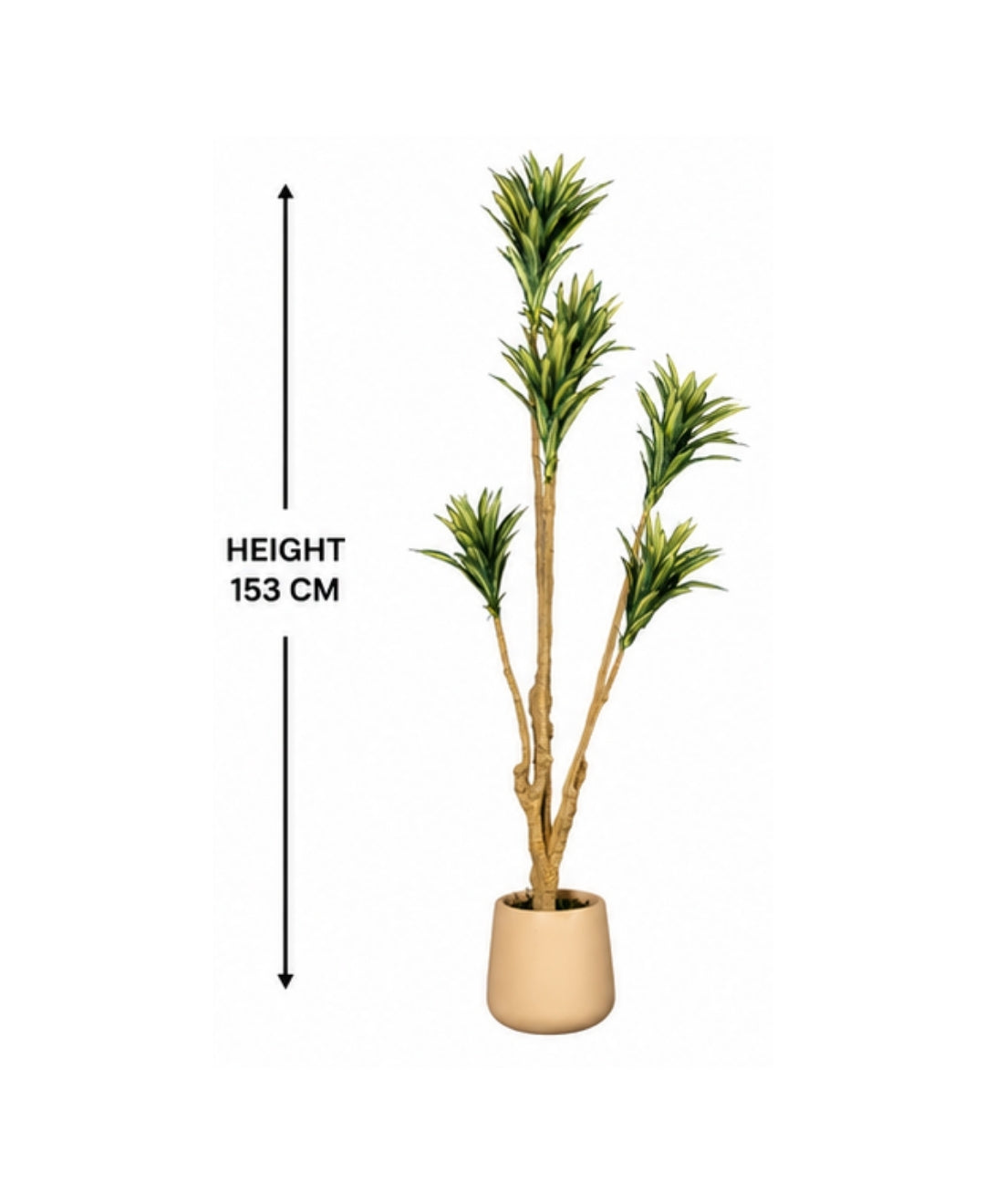 Premium Artificial Green Dracaena Tree Without Pot - 4.5 FT