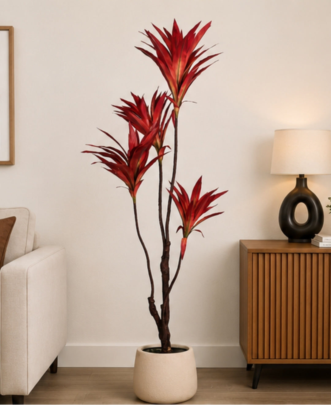 Premium Artificial Red Dracaena Tree Without Pot- 4.5 FT